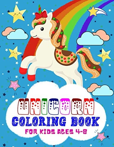 Unicorn Coloring Book for Kids Ages 4-8 Great Gift for Kids L Fun and Relaxing L 50 Beautiful Coloring Design Pages with Cute Unicorn