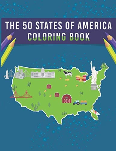 The 50 States Of America Coloring Book