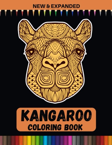 Kangaroo Coloring Book (New & Expanded) Stress-relief Coloring Book For Adult.