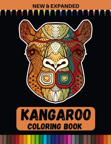 Kangaroo Coloring Book (New & Expanded) Stress Relieving and Relaxation Coloring Page.