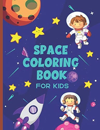Space Coloring Book For Kids Fun Outer Space Gift For Kids With Easy Coloring Designs