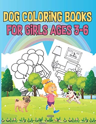 Dog Coloring Book for Girls Ages 3-6 Large Print Illustrations Of Dogs For Kids And Adults To Color, Coloring Sheets With Relaxing Designs