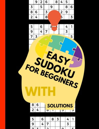 Easy Sudoku for Begginers with Solutions Puzzle Books Color Puzzles Activity Brain Difficulty Level Levels Different Solution For Gift Gifts