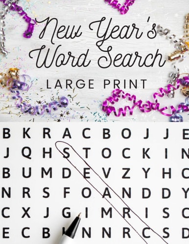 New Year's Word Search Large Print Word Search All About New Year's
