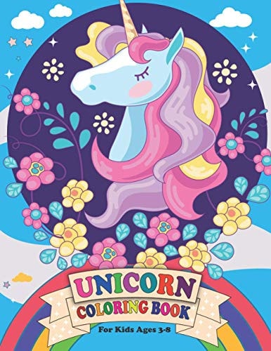 UNICORN COLORING BOOK For Kids Ages 3-8 Coloring and Activity Book, Coloring Books for Kids, 50+ Unicorn Pages, Premium Mate Cover