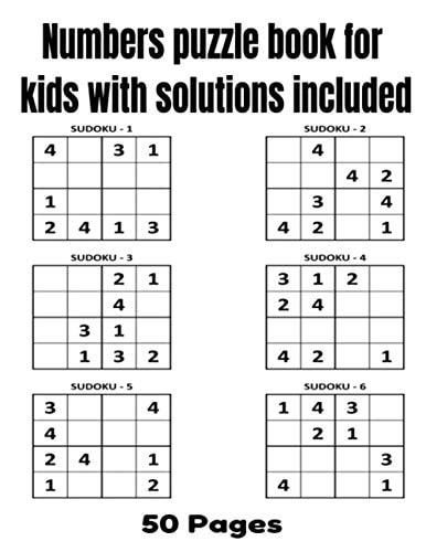 Numbers Puzzle Book for Kids with Solutions Included Numbers Puzzle Book for Kids 50 Pages