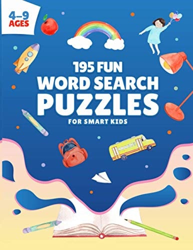 195 Fun Word Search Puzzles for Smart Kids Challenging Word Search Game for Boys and Girls Ages 4 to 9 Years Old