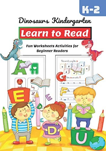 Dinosaurs Kindergarten Learn to Read Fun Worksheets : Activities for Beginner Readers