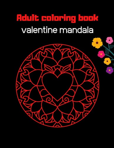 Adult Coloring Book Valentine Mandala