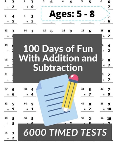 100 Days of Fun With Addition and Subtraction 0-20 Addition and Subtraction Math Drills for Grades K-2 - Reproducible Practice Problems