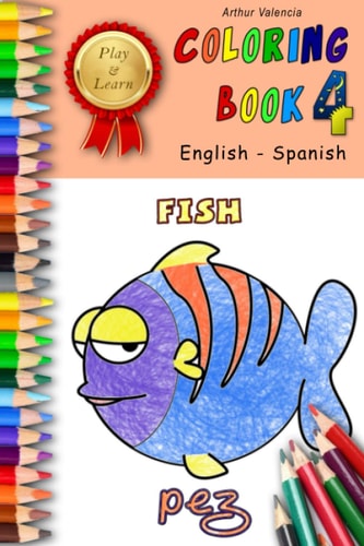 Play & Learn Coloring Book 4 English - Spanish