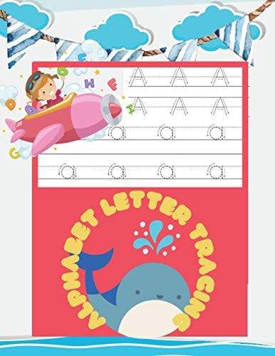 Alphabet Letter Tracing Handwriting Practice Notebook With Dotted Lines, Letters Tracing Notebook For Kids Ages 3-5 Learning to Write, Size 8.5 X 11 Inches, 105 Pages