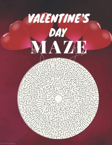Valentine's Day Maze Maze Brain Game, Maze Puzzles with Solutions, Maze Puzzles for Adults