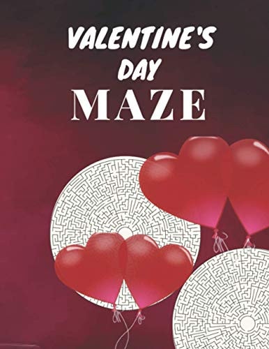 Valentine's Day Maze Maze Brain Game, Maze Puzzles with Solutions, Maze Puzzles for Adults