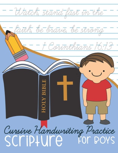 Cursive Handwriting Practice Scripture For Boys