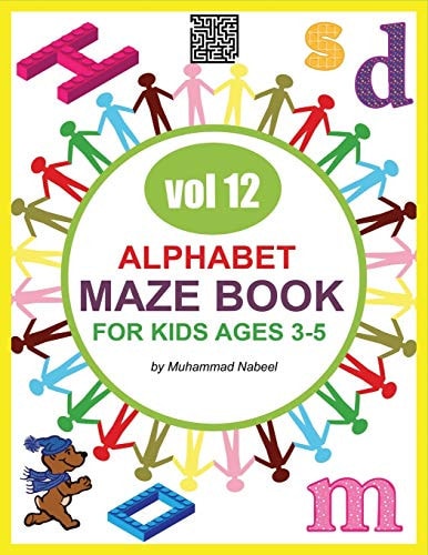 Alphabet Maze Book for Kids 3-5 - Vol 12 Easy Maze Puzzles Activity Workbook for Kids - Alphabet Shapes Mazes