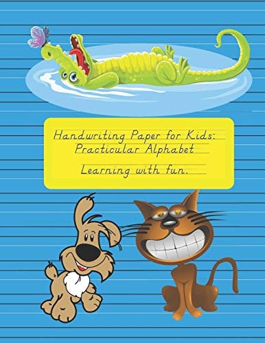 Handwriting Paper for Kids Practicular Alphabet Learning with Fun.: Cursive Writing Books and Practice Paper:3-Line and Checkered Writing Sheets(8,5x11 90 Pages).Practical and Coloring Workbook for Preschool and Kindergarten Children(Ages 2-4,3-5,6-8)