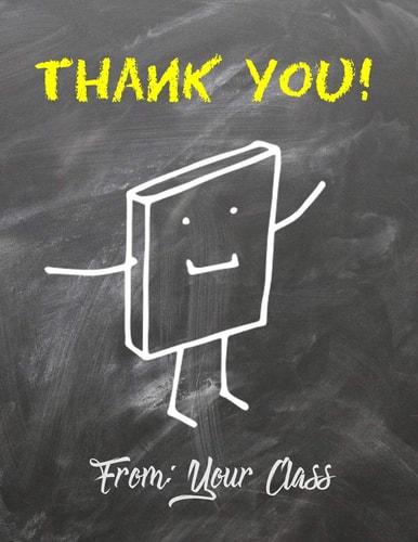 Thank You! From: Your Class: Teacher Appreciation Gift - Happy Teacher's Day - Teacher Gift- Class Gift for Teacher- Great for Preschool Teacher Appreciation Gifts, Graduation, End of Year in Kindergarten, Retirement, Thank You Gifts Or Birthday Gifts