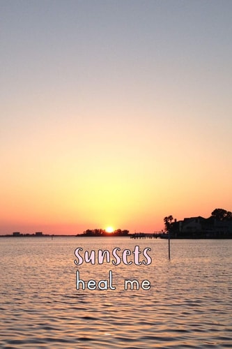 Sunsets Heal Me Relaxing Sky and Water View Therapy for Outdoor Lovers 6x9 Combo Dot Grid Plus Lines