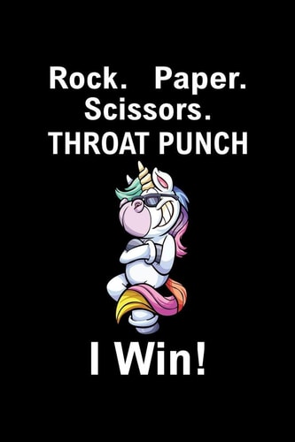 Rock Paper Scissors Throat Punch I Win! Unicorn Gifts For Girls 9-12