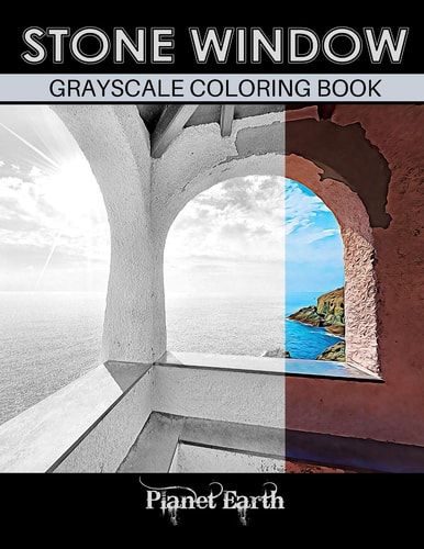 Stone Window Grayscale Coloring Book Beautiful Images of Windows to the Ocean