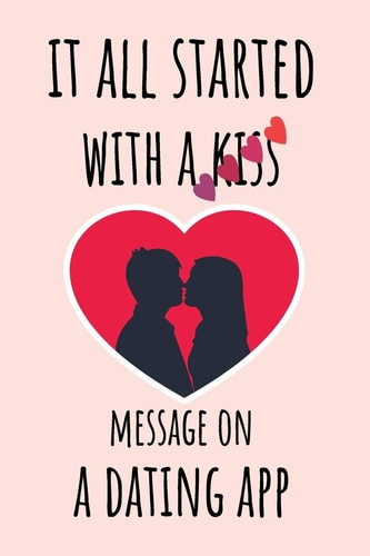 It All Started with a Kiss Message on a Dating App Unique Funny Valentines Day Gift for Girlfriend, Boyfriend