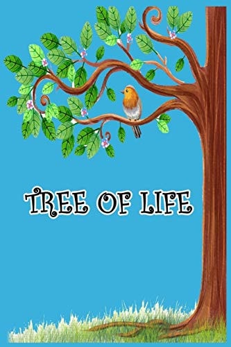 Tree of Life Beautifully Designed Book, Cute Bird Tree with Blue Cover, Size 6"* 9" 120 Pages, for Writing Diaries, Events & Official Occasions, Presented as a Gift for Children, Men & Women