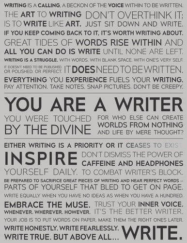 Writer Motivational Notebook - Writing Prompts To Cure Writer's Block - The Writing Manifesto Blank Journal Writing Quotes to Inspire Writing & Poetry and Cure Writer's Block