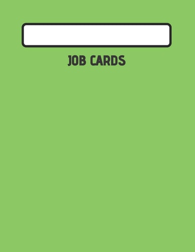 Job Cards Service, Mechanic, Technician Job Card Book