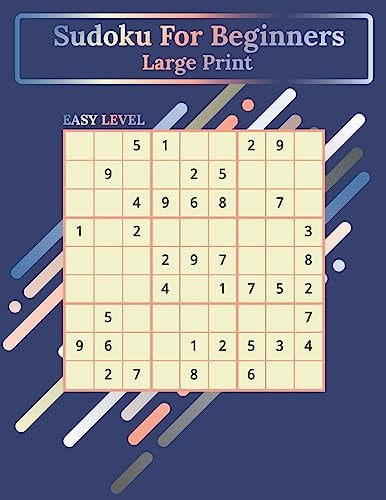 Sudoku For Beginners Large Print 100 Puzzles Easy Level One Puzzle Per Page
