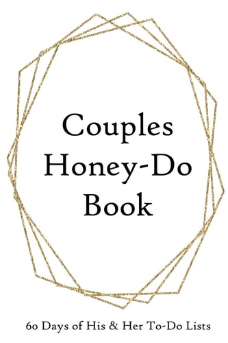 Couples Honey-Do Book 60 Days of His & Hers To-Do Lists Gold Frame