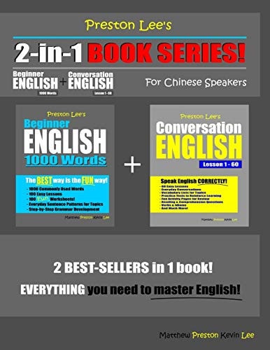 Preston Lee's 2-in-1 Book Series! Beginner English 1000 Words & Conversation English Lesson 1 - 60 For Chinese Speakers
