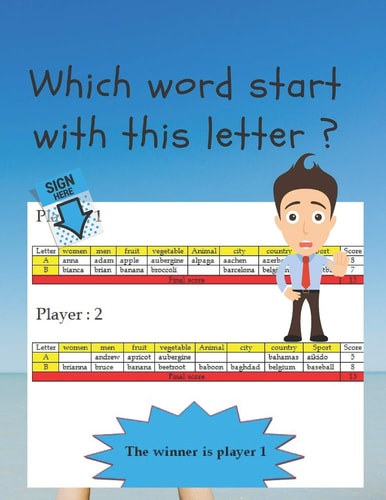 Which Word Start with this Letter ? Funny Game for Kids and Adult for Spend Fun Time and Developing Knowledge