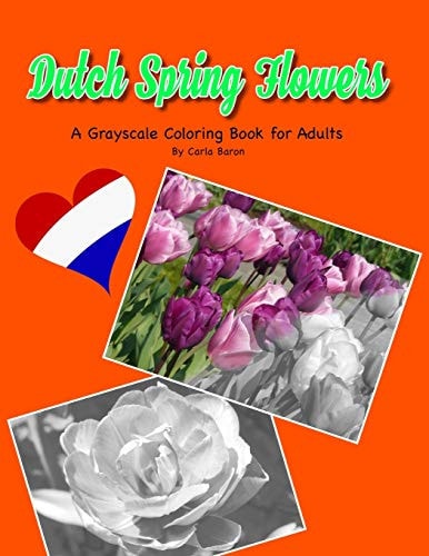 Dutch Spring Flowers A Grayscale Coloring Book for Adults