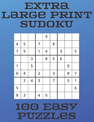 Extra Large Print Sudoku 100 Easy Puzzles For Adults