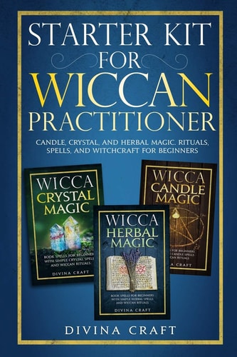 Starter Kit for Wiccan Practitioner Candle, Crystal, and Herbal Magic. Rituals, Spells, and Witchcraft for Beginners