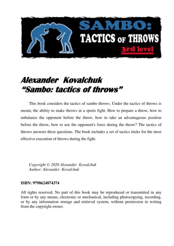 Sambo: tactics of throws