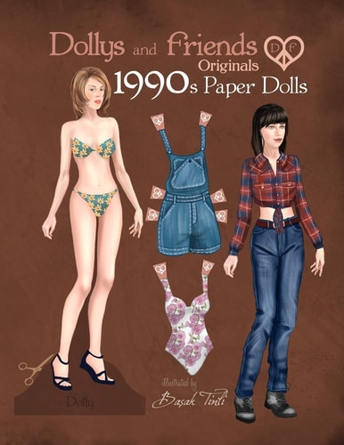 Dollys and Friends Originals 1990s Paper Dolls Vintage Fashion Dress Up Paper Doll Collection with Iconic Nineties Retro Looks