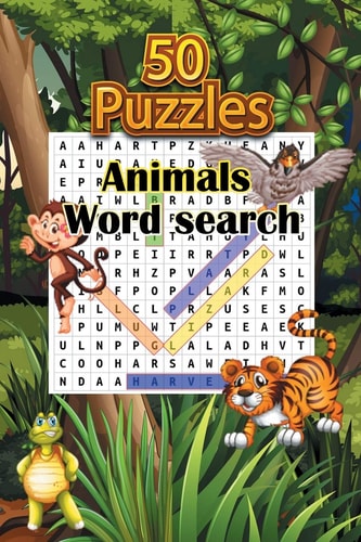 50 Puzzles Animals Word Search 50 Puzzles, Word Find Puzzle Book For Kids And Adults,6 X 9, Matte