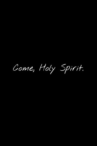 Come, Holy Spirit.