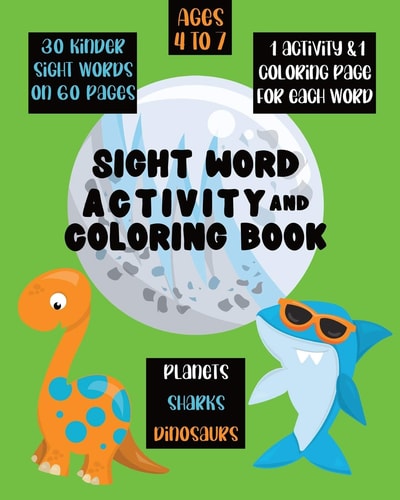 SIGHT WORD ACTIVITY AND COLORING BOOK 30 Kinder Sight Words on 60 Pages