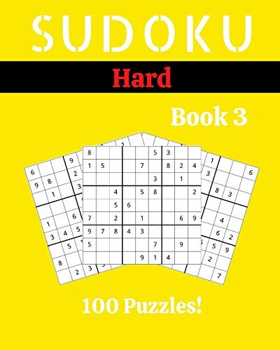 Sudoku Hard Book 3 100 Sudoku for Adults - Large Print - Hard Difficulty - Solutions at the End - 8'' X 10''