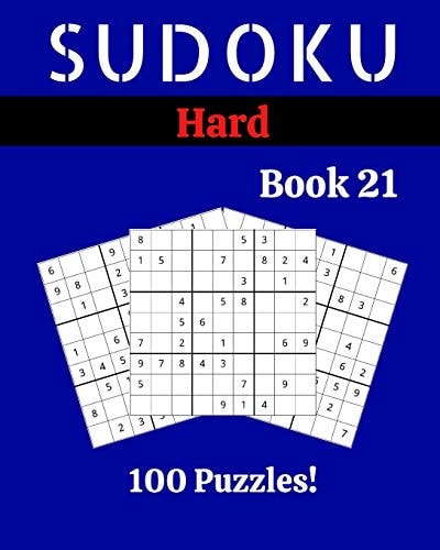 Sudoku Hard Book 21 100 Sudoku for Adults - Large Print - Hard Difficulty - Solutions at the End - 8'' X 10''