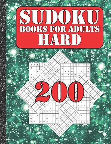 Sudoku Books for Adults Hard 200 Sudokus from Hard with Solutions for Adults Gifts Sudoku Hard Book Galaxy Sky Lover Adults, Kids