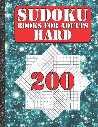 Sudoku Books for Adults Hard 200 Sudokus from Hard with Solutions for Adults Gifts Sudoku Hard Book Galaxy Sky Lover Adults, Kids