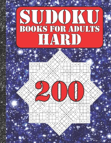 Sudoku Books for Adults Hard 200 Sudokus from Hard with Solutions for Adults Gifts Sudoku Hard Book Galaxy Sky Lover Adults, Kids