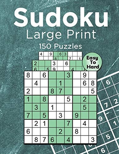 Sudoku Large Print 150 Puzzles Easy to Hard One Puzzle Per Page, Sudoku Puzzle Book for Adults, Large Print Sudoku Puzzles