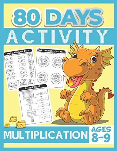 80 Days Activity Multiplication for Kids Ages 8-9 Funny Learning Math Workbook Grade 3, 3rd Grade Math, Multiplication Within 100