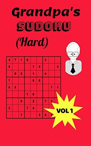 Grandpa's Sudoku (Hard) Vol 1 Paperback Sudoku Puzzle for a Grandfather