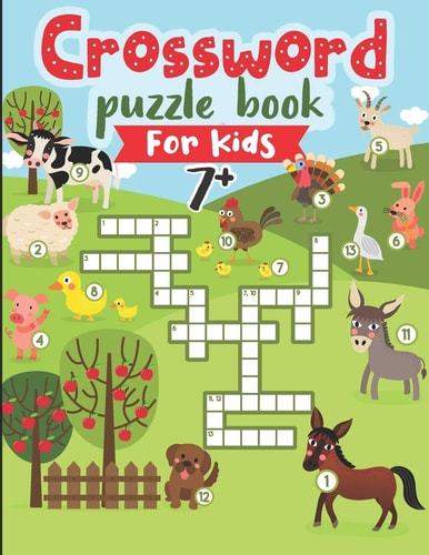Crossword Puzzle Book for Kids 7 Plus Over 120 Animals Word Puzzle Book with Crosswords and Challenging Mazes to Solve